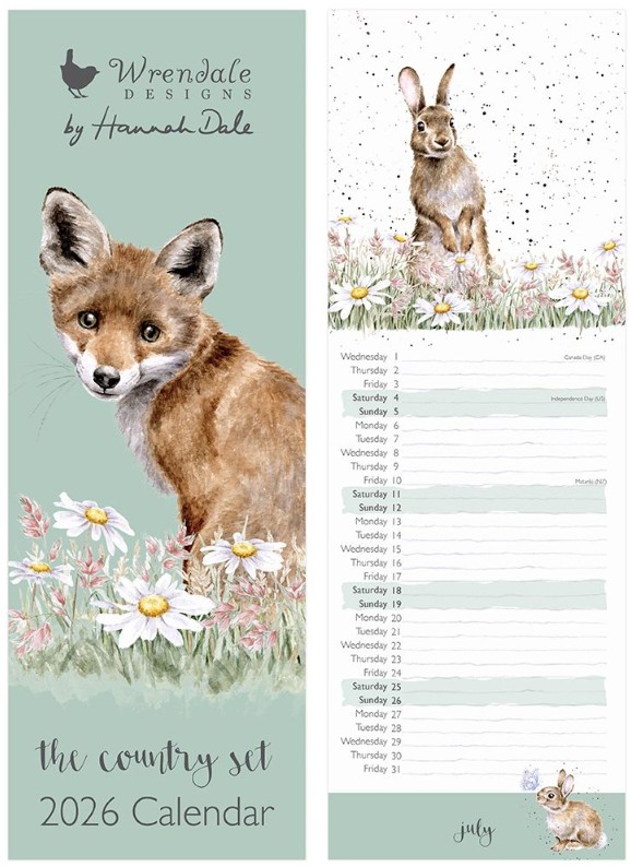 Wrendale Designs 'The Country Set' Slim Calendar 2026