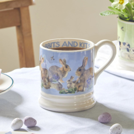 Emma Bridgewater Bright New Morning - Rabbits & Kits 1/2 Pint Mug - Pale Blue