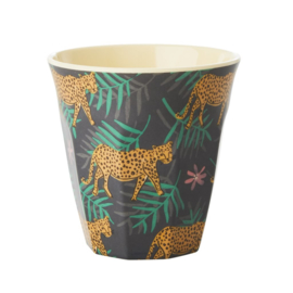 Rice Medium Melamine Cup - Leopard and Leaves Print