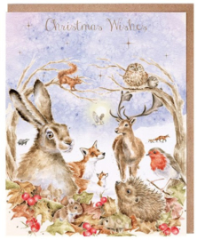 Wrendale Designs 'Walking in a Winter Wonderland' Woodland Animal - Christmas Card Pack - set van 8 kaarten