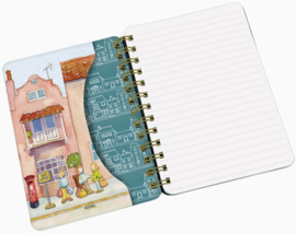 Emma Ball Medium WIRO Notebook with Pockets - Market Street *kleur elastiek is roodbruin, zoals op foto 3*