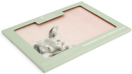 Wrendale Designs Glass Worktop Saver 'Bathtime' Rabbit 