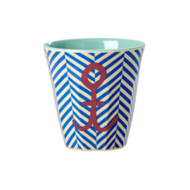 Rice Kids Small Melamine Cup with Sailor Stripe and Anchor Print