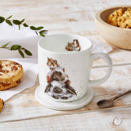 Wrendale Designs 'Piggy in the Middle' Mug & Coaster Set