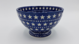 Bunzlau Bowl on Foot 630 ml Ø 14,5 cm Blue Stars