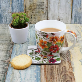 Emma Ball Mug with Gift Box - Nasturtiums -mok met rond oor-