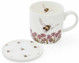 Wrendale Designs 'Flight of the Bumblebee' Mug & Coaster Set