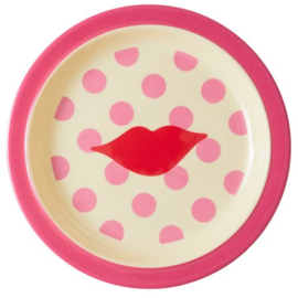 Rice Melamine Kids Plate - Kiss Print  -bord met verdieping-