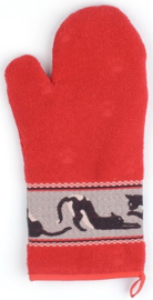 Bunzlau Oven Glove Cats Red