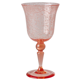 Rice Acrylic Wine Glass in Bubble Design - 360 ml - Peach