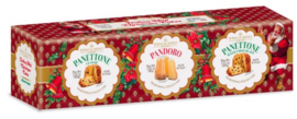 Borgo de Medici Assortment of 2 Mini Panettone Cakes + Pandoro in Gift Box