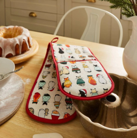 Ulster Weavers Double Oven Glove - Christmas Cats in Waiting