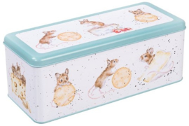 Wrendale Designs Long Rectangular Tin Mouse 'The Country Set' -langwerpig- -teal-