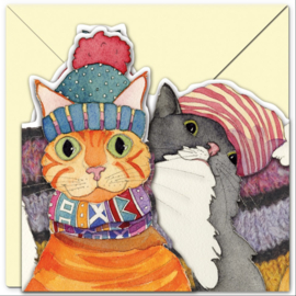 Emma Ball Fold Greetings Card - Cats in Hats