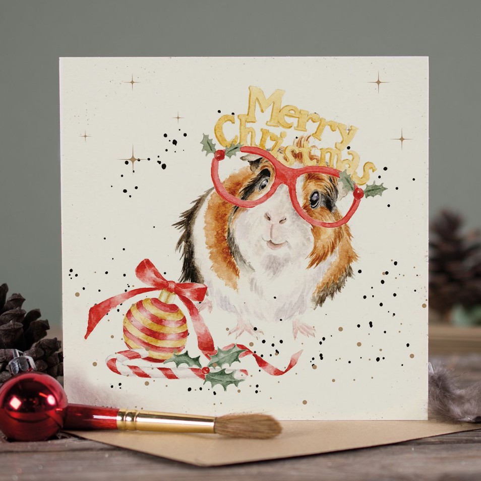 Wrendale Designs 'Christmas Guinea Pig' Guinea Pig Christmas Card