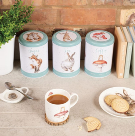 Wrendale Designs Tea, Coffee and Sugar Canisters 'The Country Set' -teal-