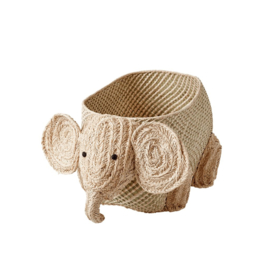 Rice Elephant Raffia Basket - Natural