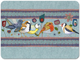 Emma Ball Placemat Stitched Birdies 28,5 x 20,8 cm - per stuk