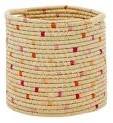 Rice Raffia Basket Ø 26 cm -Red-