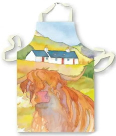 Emma Ball Cotton Apron Highland Cow