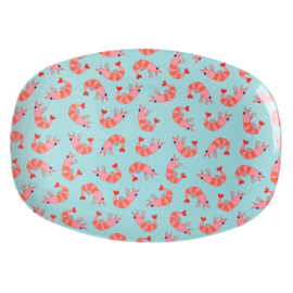 Rice Melamine Rectangular Plate - Shrimp Print