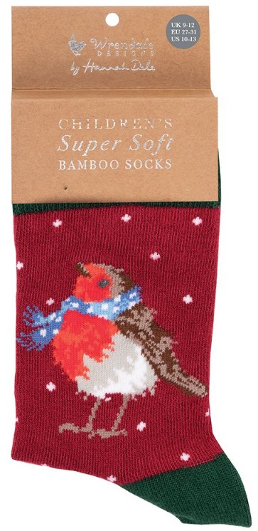 Wrendale Designs Socks 'Season's Tweetings' Robin - Kinderen maat 27–31