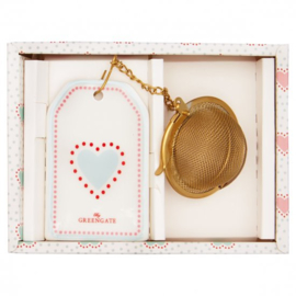 GreenGate Tea infuser Penny white with chain