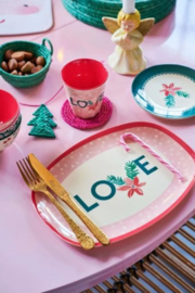 Rice Melamine Rectangular Plate - LOVE Print