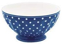 GreenGate French Bowl Extra Large Spot blue -stoneware-