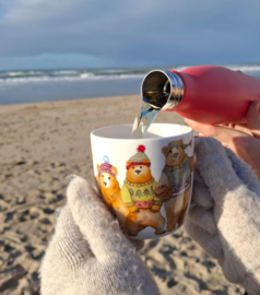 Emma Ball Mug with Gift Box - Woolly Bears -mok met rond oor-