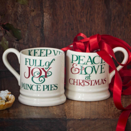 Emma Bridgewater - Christmas Toast - Peace & Love - 1/2 Pint Mug