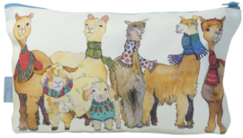 Emma Ball Zipped Pouch - Alpacas & Friends