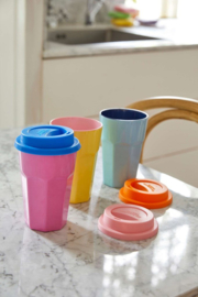 Rice Silicone Lid for Melamine Medium & Tall Cup in Orange, Blue or Soft Pink