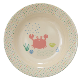 Rice Kids Melamine Bowl with Ocean Life Print