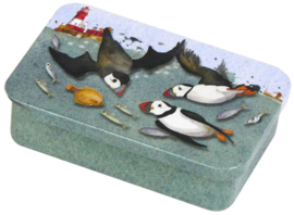 Emma Ball Mini Pocket Tin - Diving Puffins