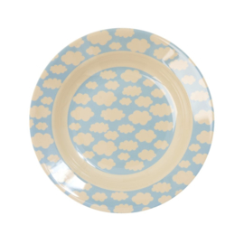 Rice Kids Melamine Bowl with Cloud Print - Blue