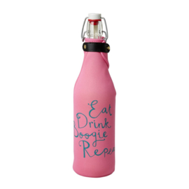 Rice Neoprene Wine Cooler with 3 Assorted Designs - Pink, Sky Blue or Green