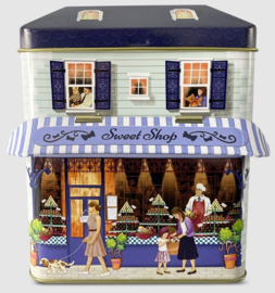 Blikje Winkel met Luifel - Sweet Shop - gevuld met Gardiners of Scotland Fudge  250 gr