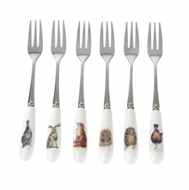 Wrendale Designs Pastry Forks 'Country Set' Animals - Set of 6