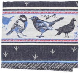 Bunzlau Tea Towel Birds Dark Blue