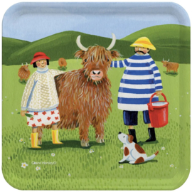 Emma Ball Square Tray - Highland Cow Adventure
