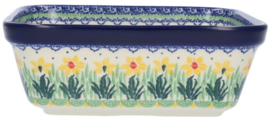 Bunzlau Oven Dish Square 1550 ml 19 x 8 x 19 cm Dancing Daffodils -Limited Edition-