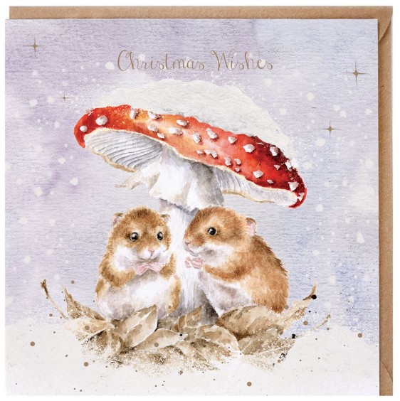 Wrendale Designs 'Mushroom at the Inn' Mouse Christmas Card