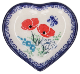 Bunzlau Teabag Dish Heart Poppy Garden -Limited Edition-