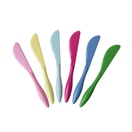 Rice 6 Melamine Butter Knives in Assorted Classic Colors