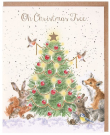 Wrendale Designs 'Oh Christmas Tree' Animal Woodland Christmas Card