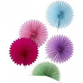 Rice 5 Mini Hanging Fans in Assorted Colors