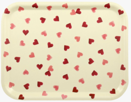 Emma Bridgewater Pink Hearts Rectangular Birch Wood Tray