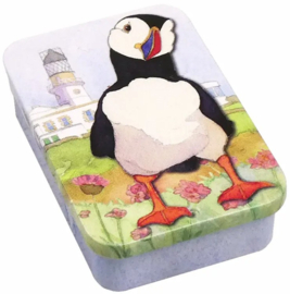 Emma Ball Mini Pocket Tin - Lighthouse Puffin