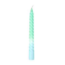 Rice Twisted Two Tone Candle Pale Green - Mint